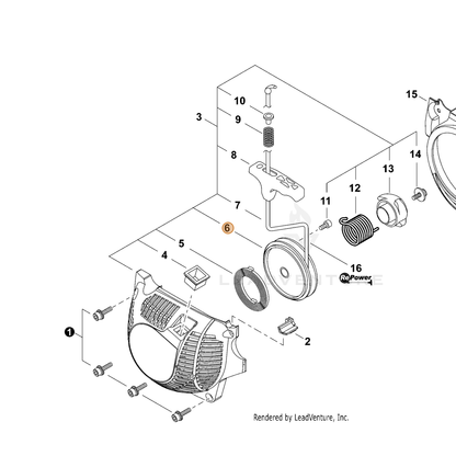 ECHO part P022036740 — IPL diagram snippet (6x zoom, amber highlight)