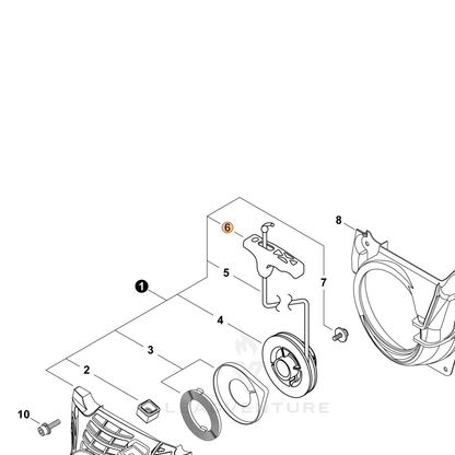 ECHO part P022036780 — IPL diagram snippet (6x zoom, amber highlight)