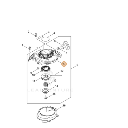 ECHO part P022036941 — IPL diagram snippet (6x zoom, amber highlight)