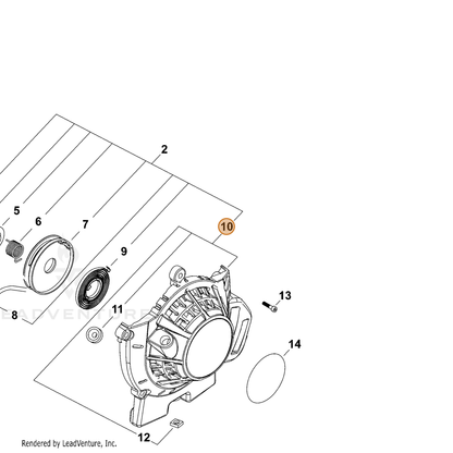 ECHO part P022037550 — IPL diagram snippet (6x zoom, amber highlight)