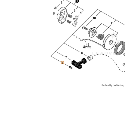 ECHO part P022037670 — IPL diagram snippet (6x zoom, amber highlight)