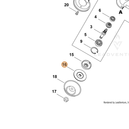ECHO part P022037810 — IPL diagram snippet (6x zoom, amber highlight)