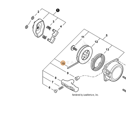 ECHO part P022038570 — IPL diagram snippet (6x zoom, amber highlight)