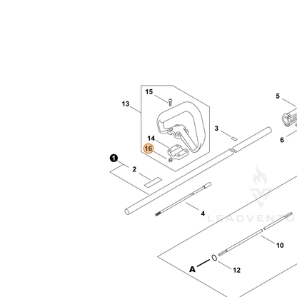 ECHO part P022038940 — IPL diagram snippet (6x zoom, amber highlight)