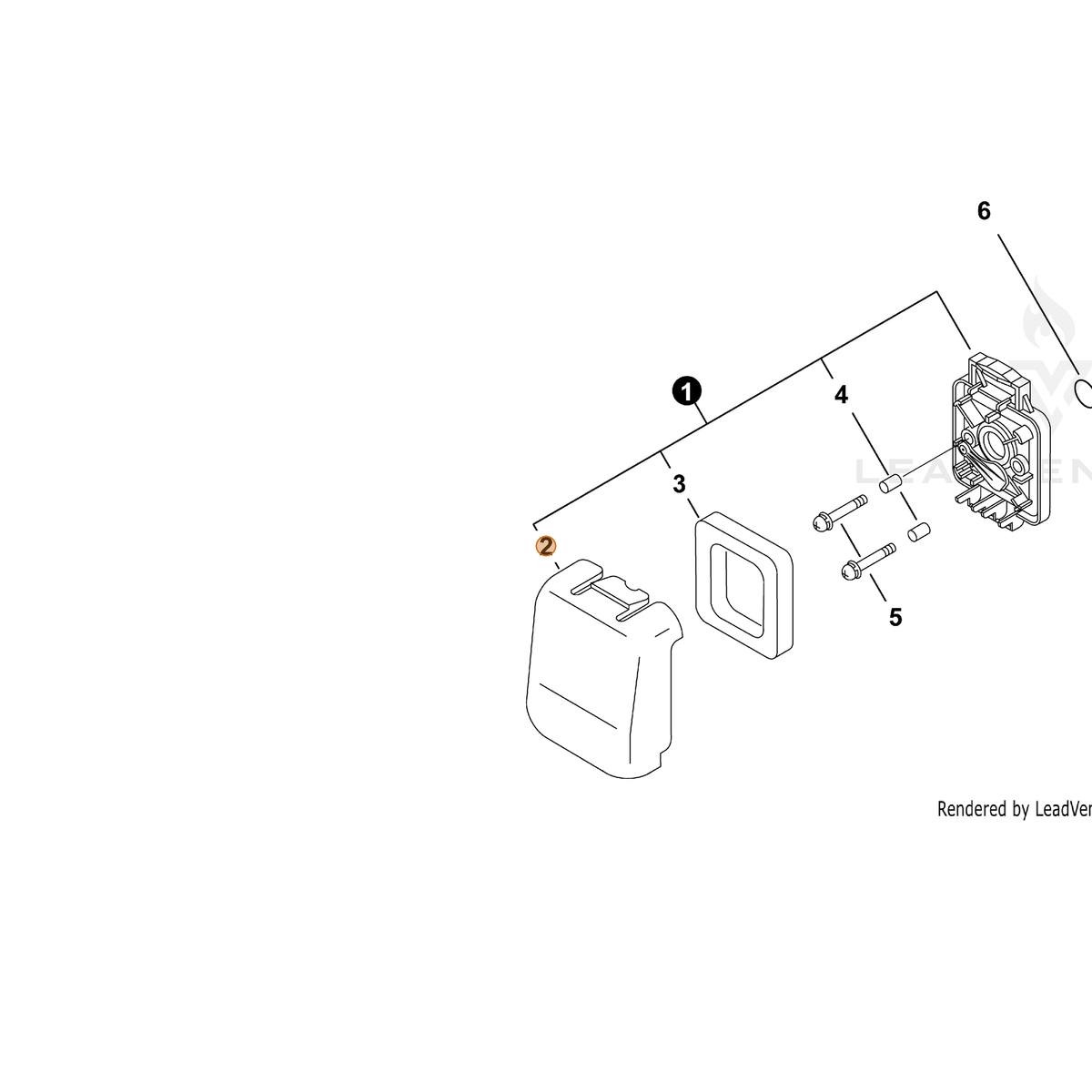 ECHO part P022039200 — IPL diagram snippet (6x zoom, amber highlight)