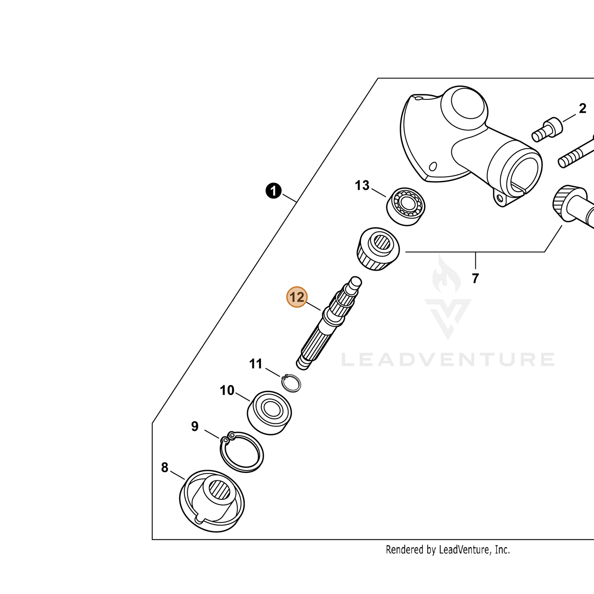 ECHO part P022039240 — IPL diagram snippet (6x zoom, amber highlight)