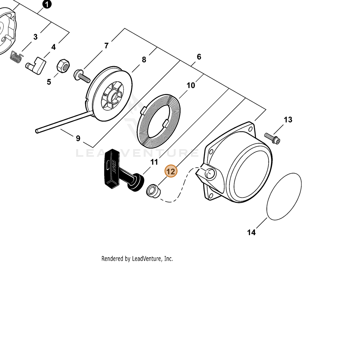 ECHO part P022039320 — IPL diagram snippet (6x zoom, amber highlight)
