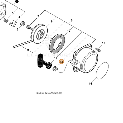 ECHO part P022039320 — IPL diagram snippet (6x zoom, amber highlight)