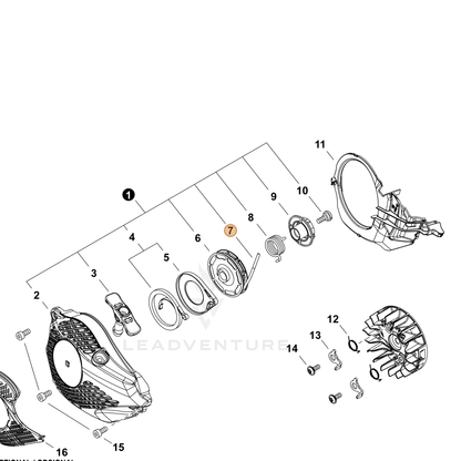 ECHO part P022040090 — IPL diagram snippet (6x zoom, amber highlight)