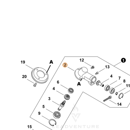 ECHO part P022043290 — IPL diagram snippet (6x zoom, amber highlight)
