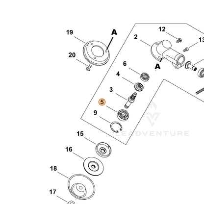 ECHO part P022043330 — IPL diagram snippet (6x zoom, amber highlight)