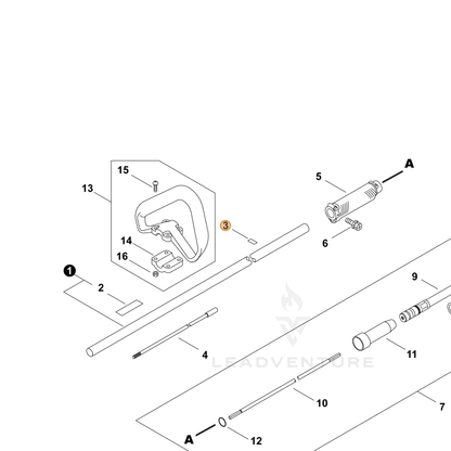 ECHO part P022043480 — IPL diagram snippet (6x zoom, amber highlight)