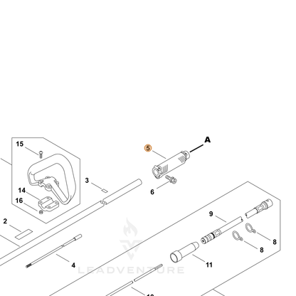 ECHO part P022043500 — IPL diagram snippet (6x zoom, amber highlight)