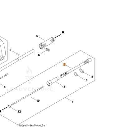 ECHO part P022043530 — IPL diagram snippet (6x zoom, amber highlight)