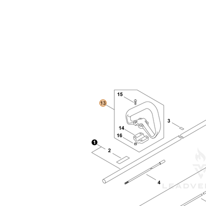 ECHO part P022043540 — IPL diagram snippet (6x zoom, amber highlight)