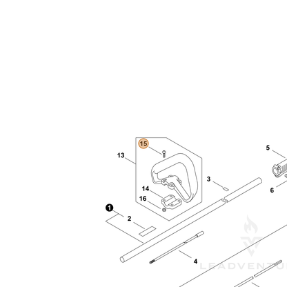 ECHO part P022043560 — IPL diagram snippet (6x zoom, amber highlight)