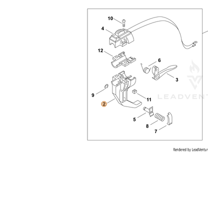ECHO part P022043580 — IPL diagram snippet (6x zoom, amber highlight)
