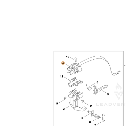 ECHO part P022043590 — IPL diagram snippet (6x zoom, amber highlight)