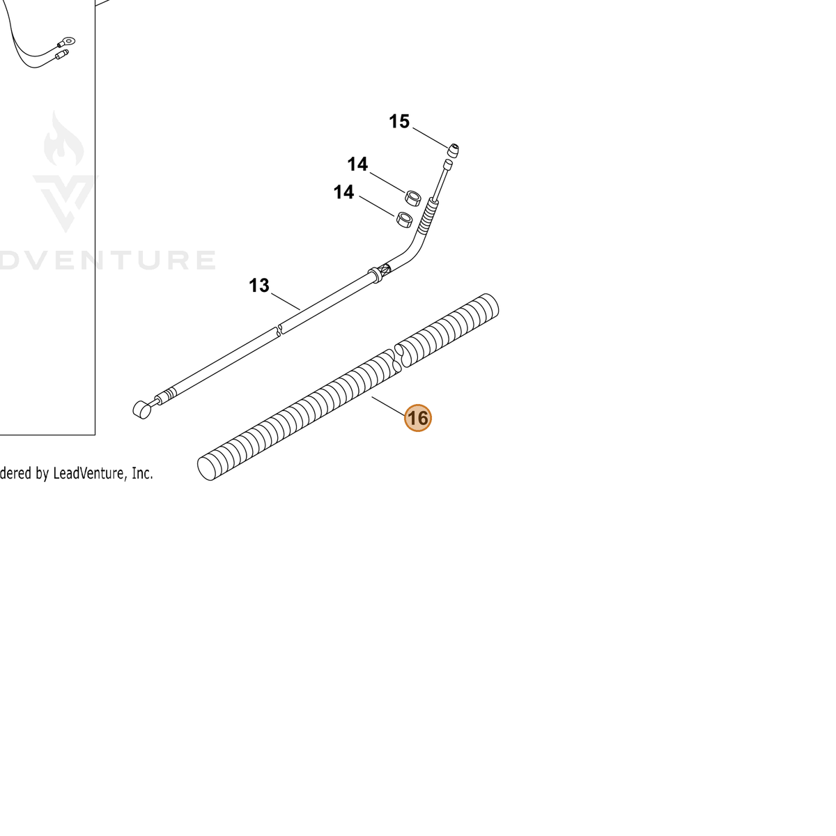 ECHO part P022043630 — IPL diagram snippet (6x zoom, amber highlight)