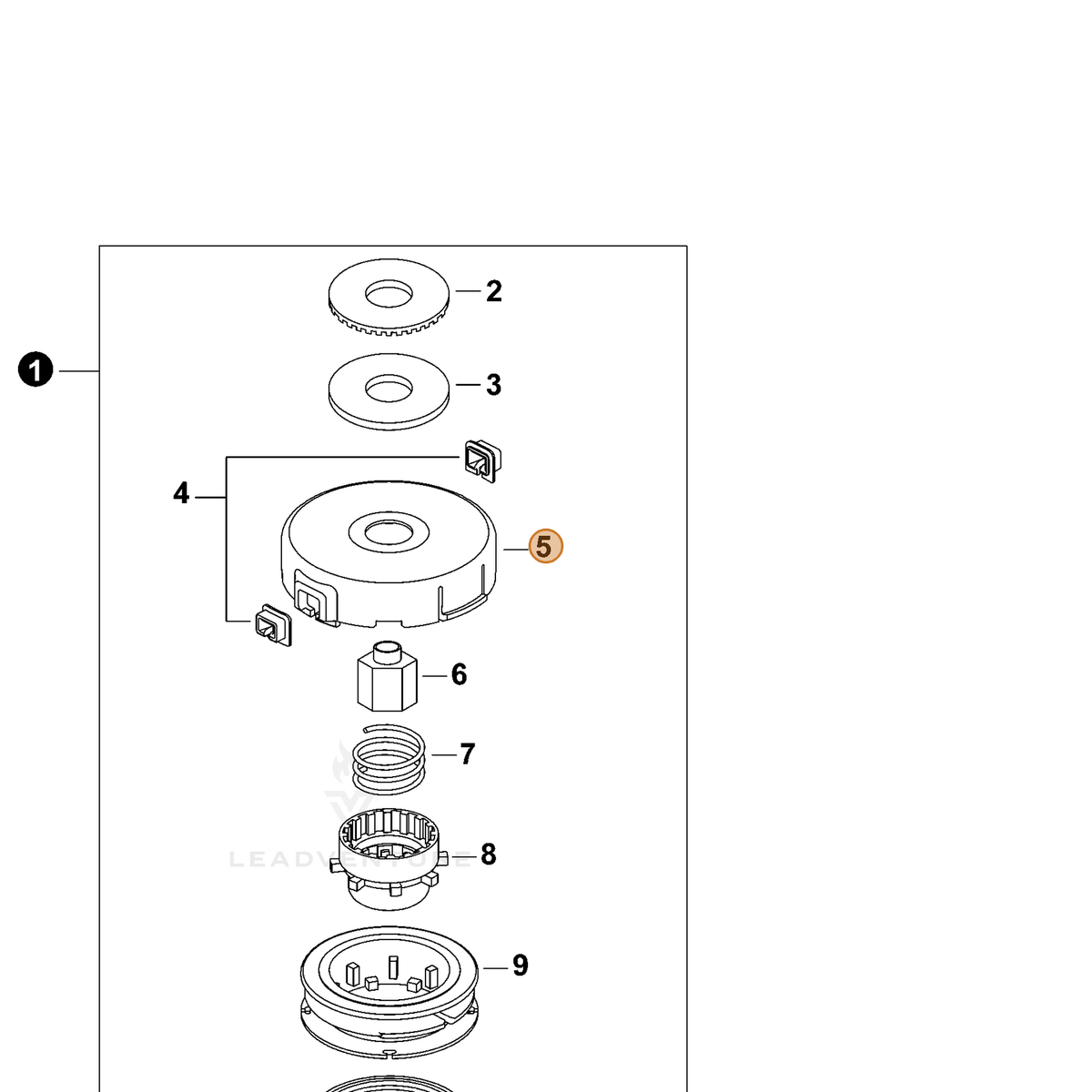 ECHO part P022049850 — IPL diagram snippet (6x zoom, amber highlight)