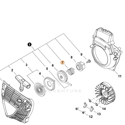 ECHO part P022050420 — IPL diagram snippet (6x zoom, amber highlight)