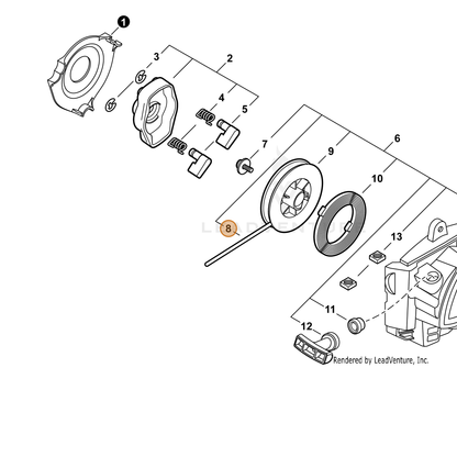 ECHO part P022051030 — IPL diagram snippet (6x zoom, amber highlight)