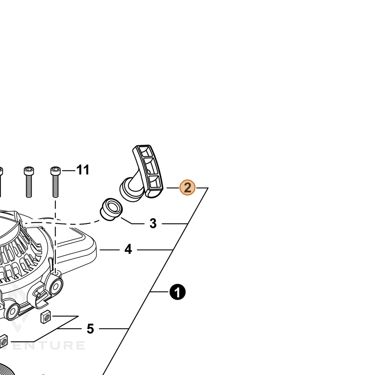 ECHO part P022051660 — IPL diagram snippet (6x zoom, amber highlight)