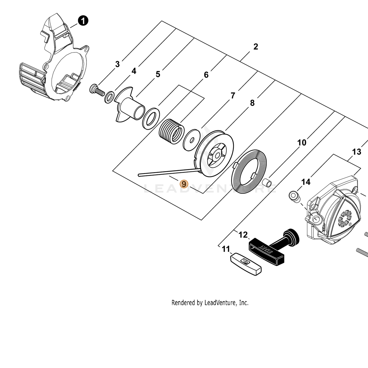 ECHO part P022052840 — IPL diagram snippet (6x zoom, amber highlight)