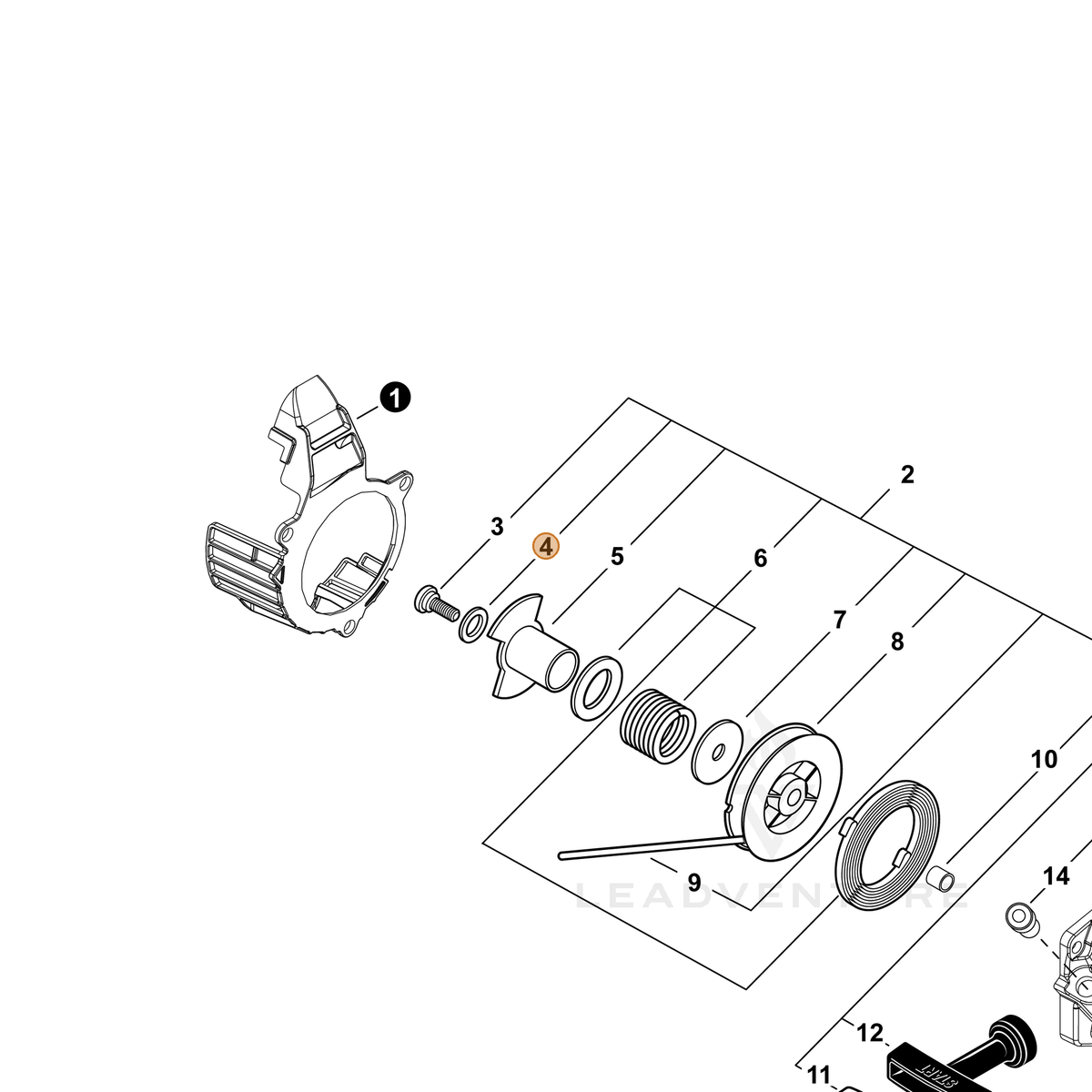 ECHO part P022052850 — IPL diagram snippet (6x zoom, amber highlight)