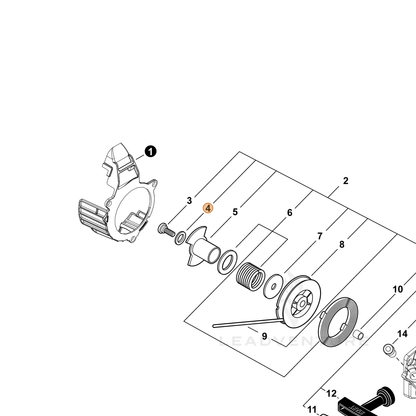 ECHO part P022052850 — IPL diagram snippet (6x zoom, amber highlight)