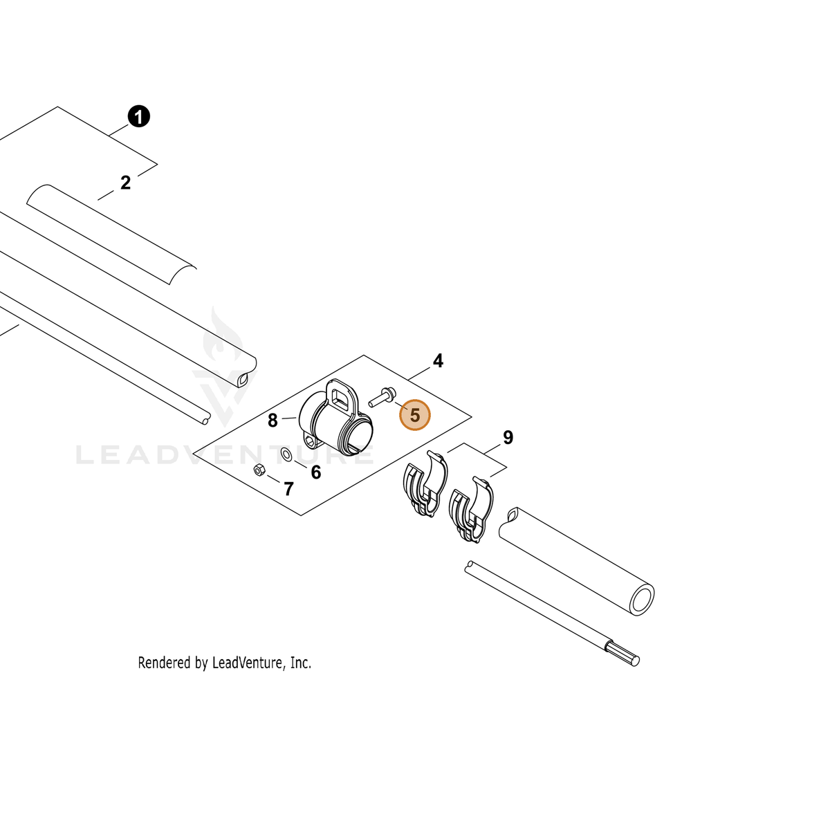 ECHO part P022055150 — IPL diagram snippet (6x zoom, amber highlight)