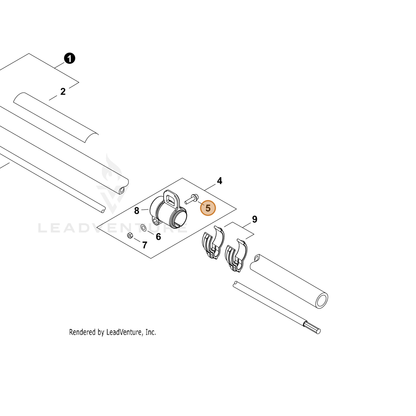 ECHO part P022055150 — IPL diagram snippet (6x zoom, amber highlight)