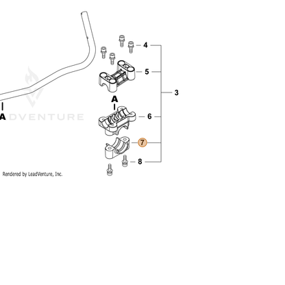 ECHO part P022055190 — IPL diagram snippet (6x zoom, amber highlight)