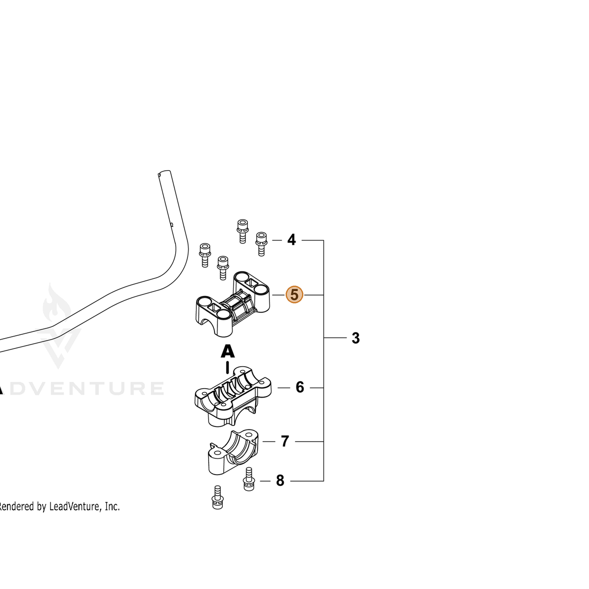 ECHO part P022055210 — IPL diagram snippet (6x zoom, amber highlight)