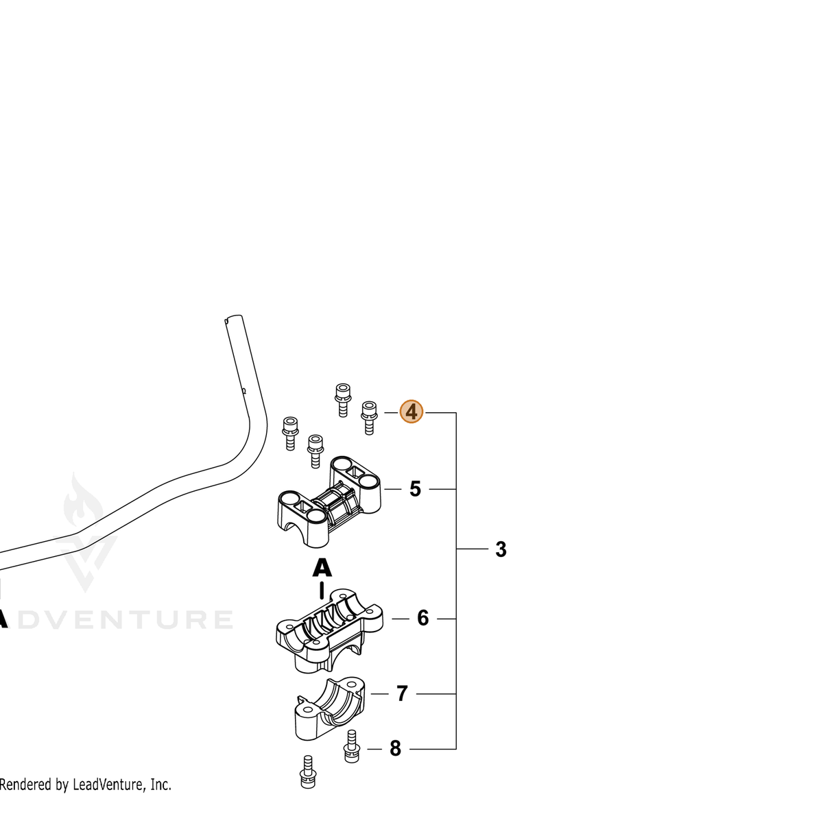 ECHO part P022055230 — IPL diagram snippet (6x zoom, amber highlight)