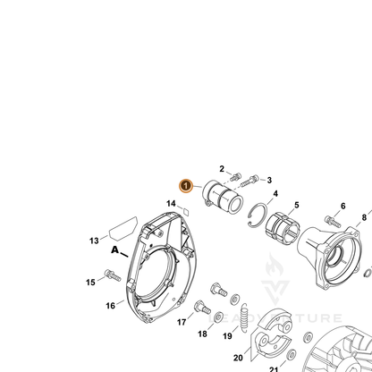 ECHO part P022055260 — IPL diagram snippet (6x zoom, amber highlight)