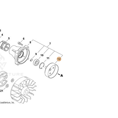 ECHO part P022055280 — IPL diagram snippet (6x zoom, amber highlight)