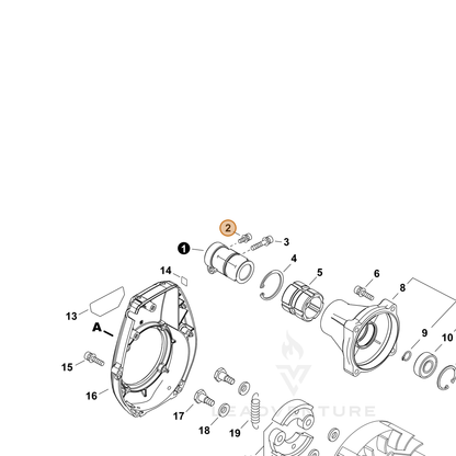 ECHO part P022055290 — IPL diagram snippet (6x zoom, amber highlight)
