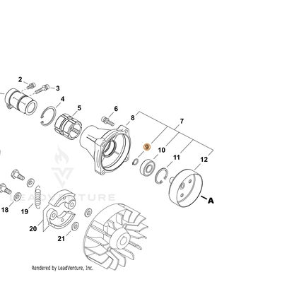 ECHO part P022055300 — IPL diagram snippet (6x zoom, amber highlight)