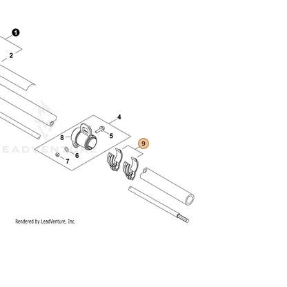ECHO part P022055320 — IPL diagram snippet (6x zoom, amber highlight)