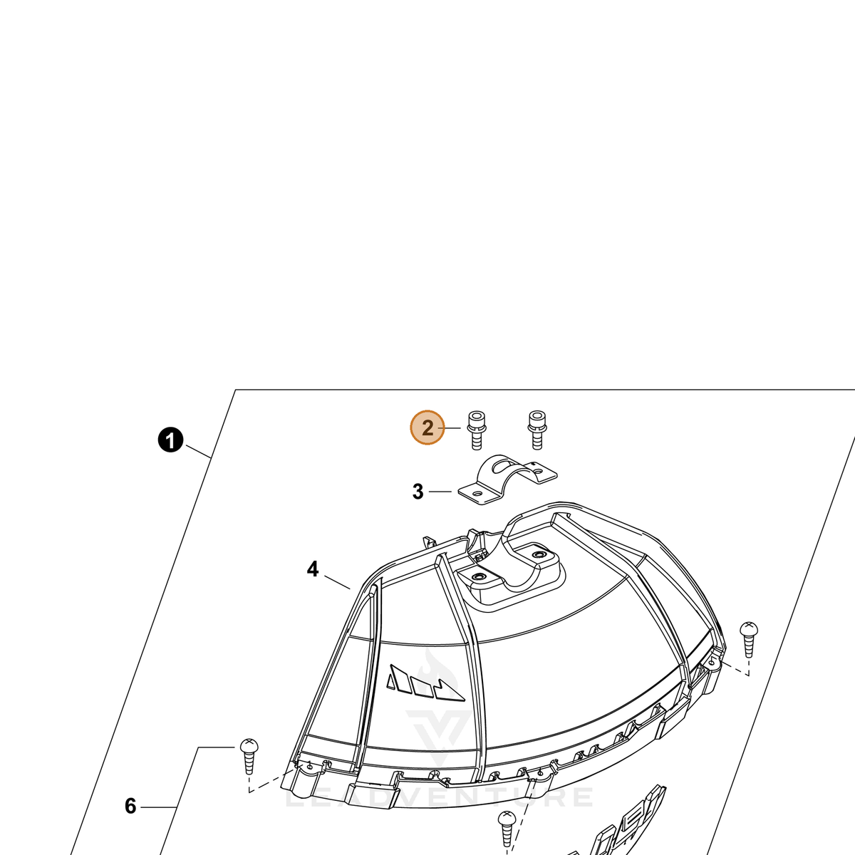 ECHO part P022055420 — IPL diagram snippet (6x zoom, amber highlight)