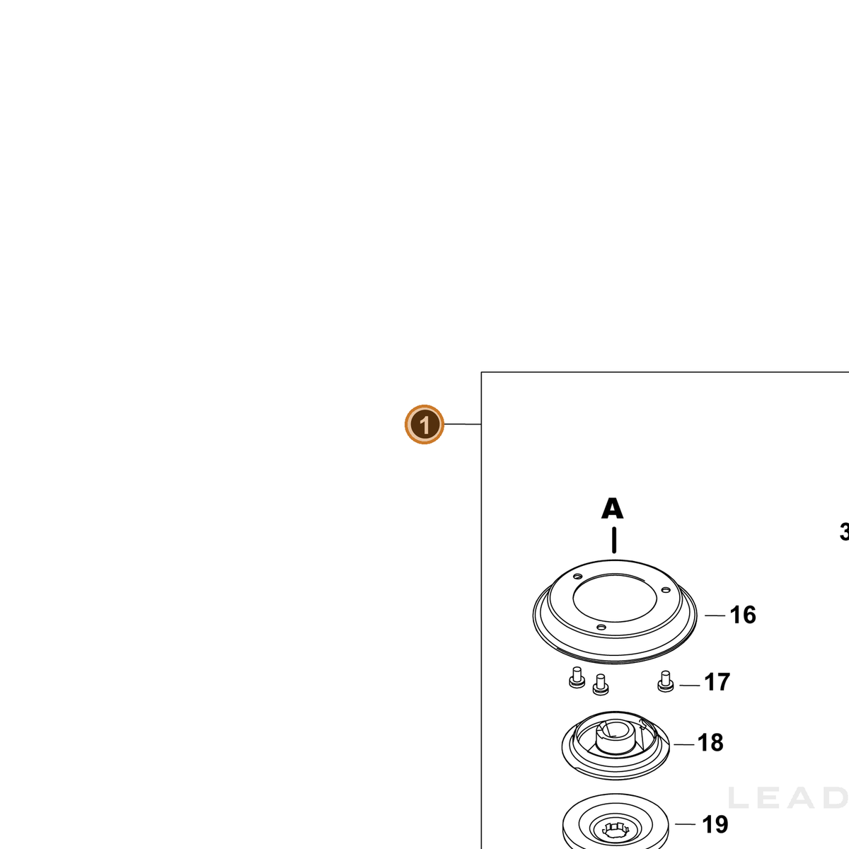ECHO part P022055470 — IPL diagram snippet (6x zoom, amber highlight)