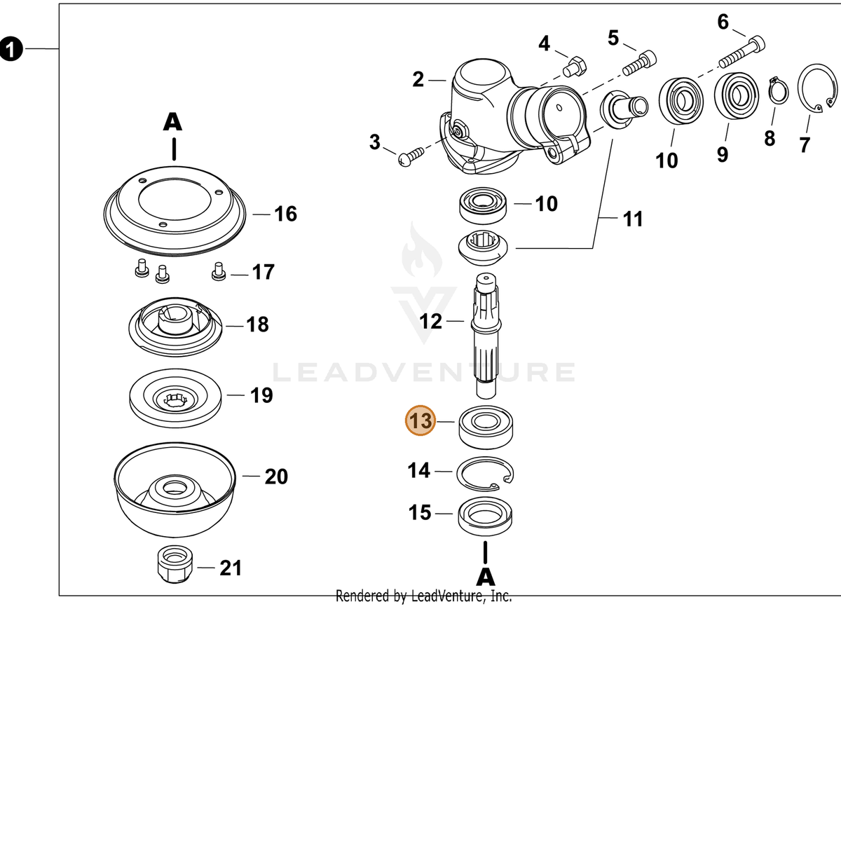 ECHO part P022055680 — IPL diagram snippet (6x zoom, amber highlight)