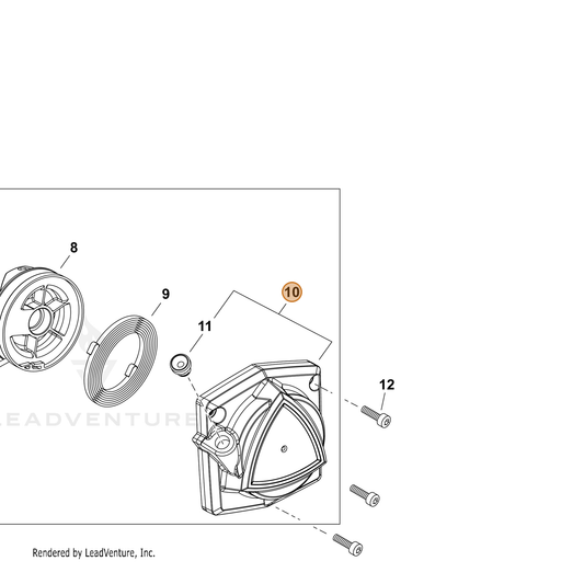 Echo part P022064650 — IPL diagram snippet (6x zoom, amber highlight)