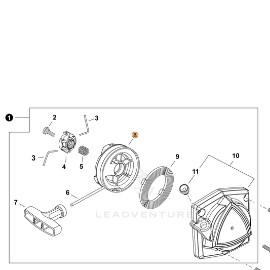 Echo part P022064660 — IPL diagram snippet (6x zoom, amber highlight)