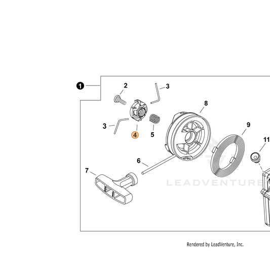 Echo part P022064680 — IPL diagram snippet (6x zoom, amber highlight)