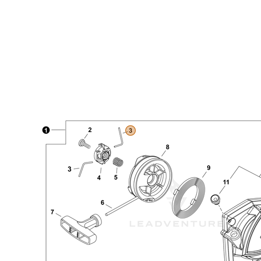 Echo part P022064690 — IPL diagram snippet (6x zoom, amber highlight)