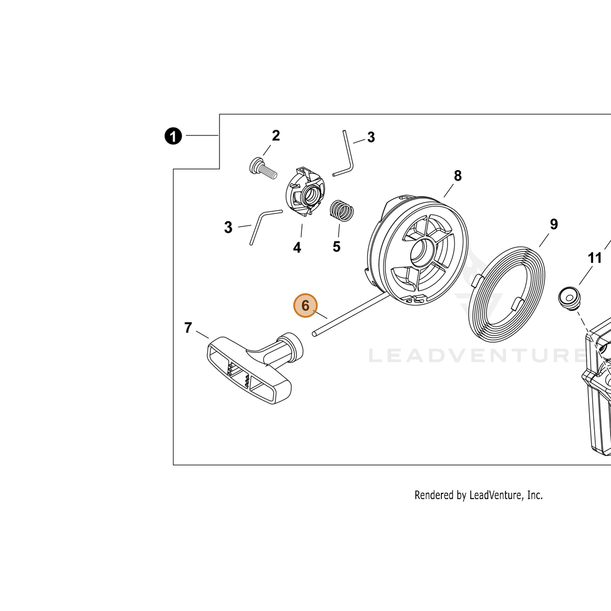 Echo part P022064700 — IPL diagram snippet (6x zoom, amber highlight)