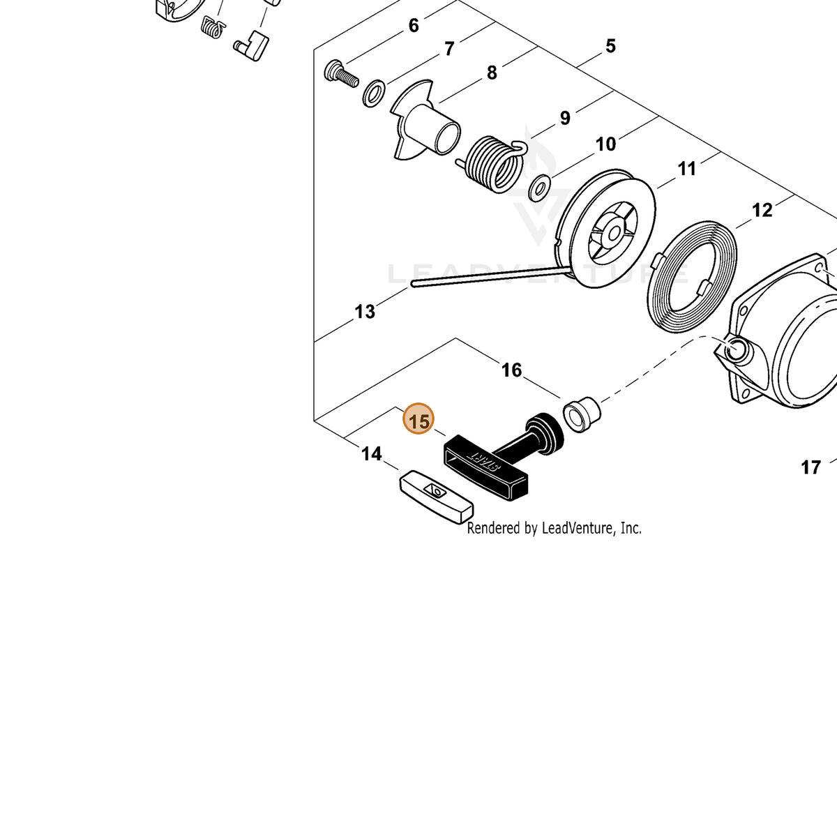 Echo part P022068040 — IPL diagram snippet (6x zoom, amber highlight)