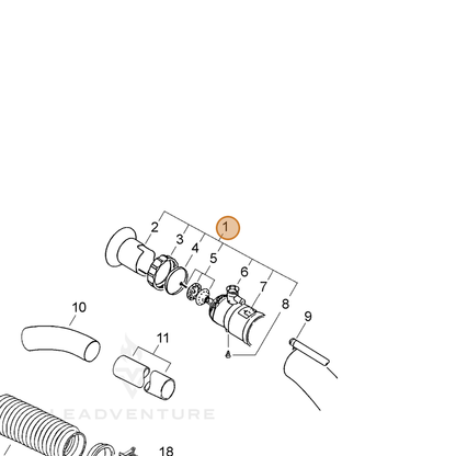 ECHO part P050008390 — IPL diagram snippet (6x zoom, amber highlight)